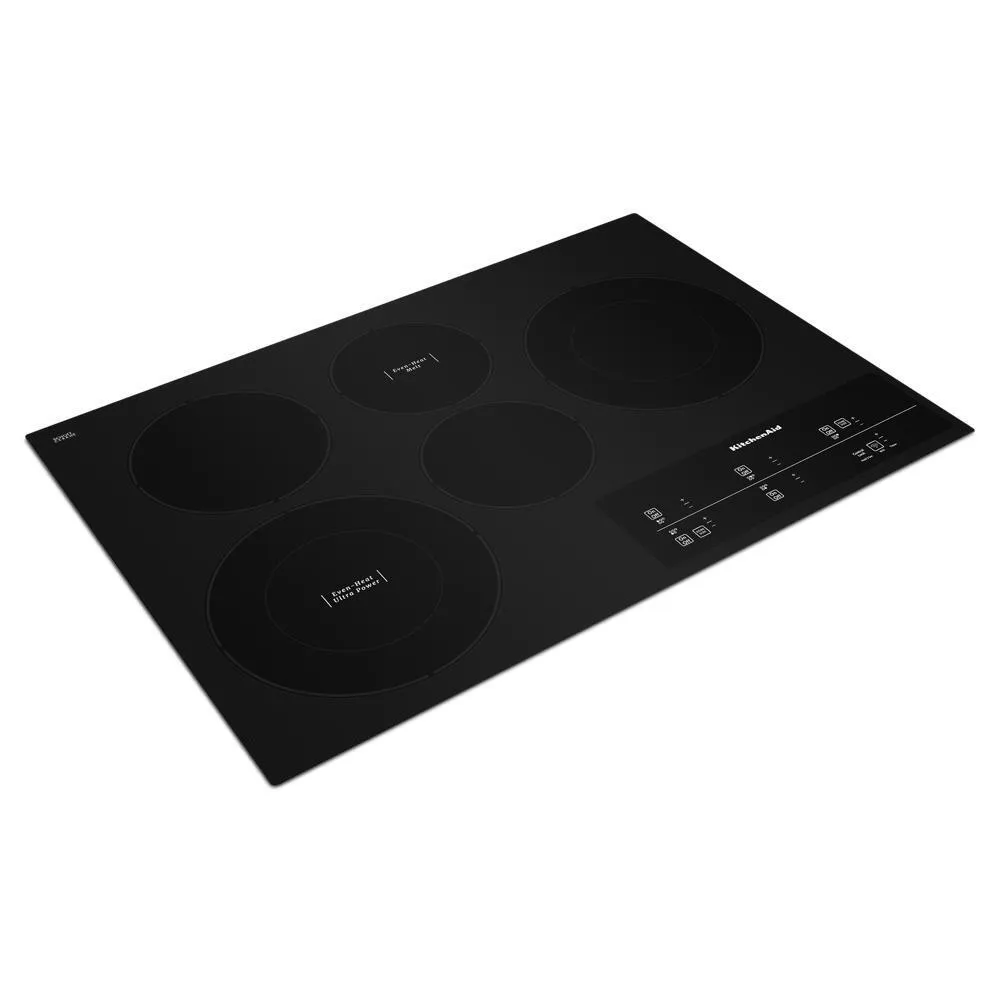 Kitchenaid KCES950KBL 30" Electric Cooktop with 5 Elements and Touch-Activated Controls