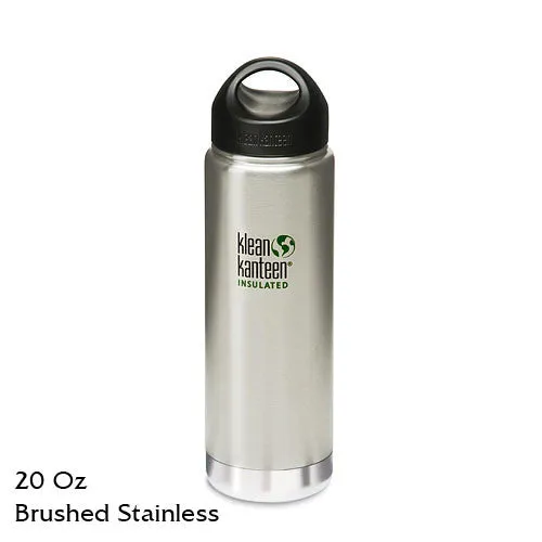 Klean Kanteen Insulated Stainless-Steel Wide-Mouth Bottle with Loop-Top Cap - 20 fl. oz.