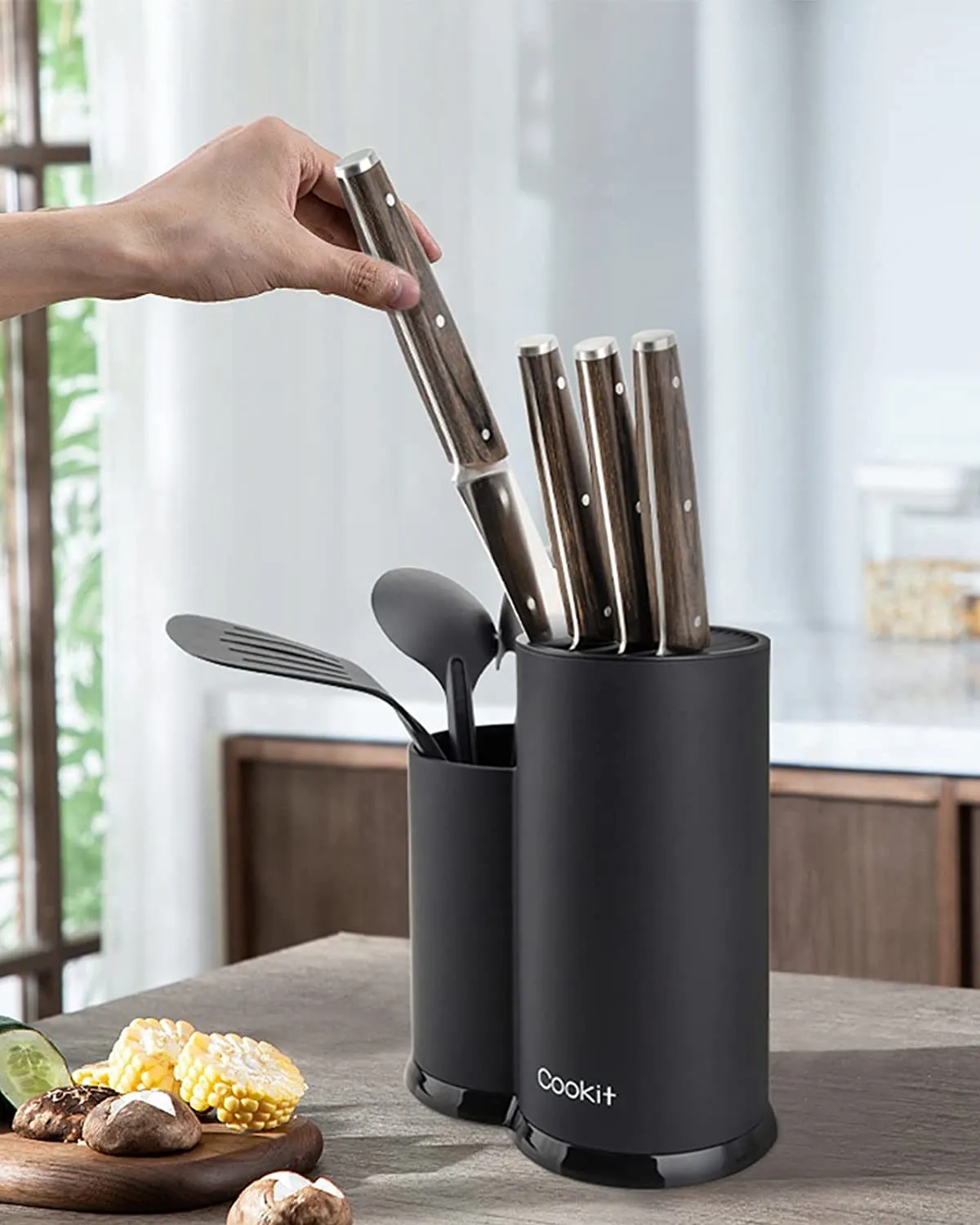 Knife Block Holder Knife Storage  Universal Knife Block - Knives not included Kitchen Accessories