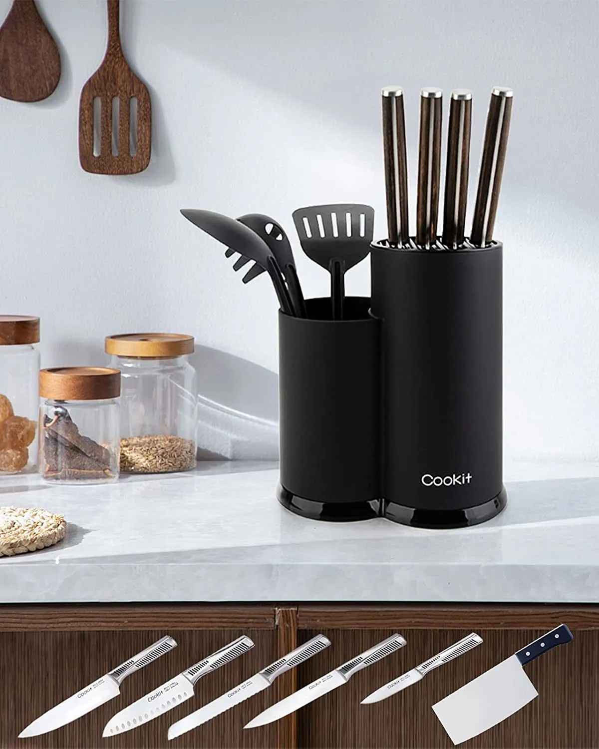 Knife Block Holder Knife Storage  Universal Knife Block - Knives not included Kitchen Accessories