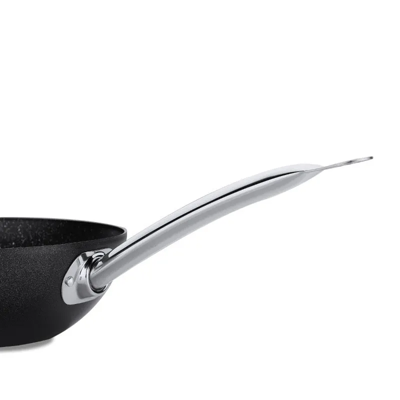 Korkmaz Nero Wok Cooking Pan, Nonstick Fry Wok Pan, 125 oz