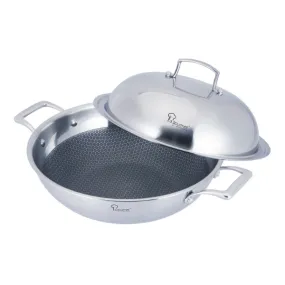 La gourmet Galactic Honeycomb 36cm Wok with Stainless Steel Cover (Induction)