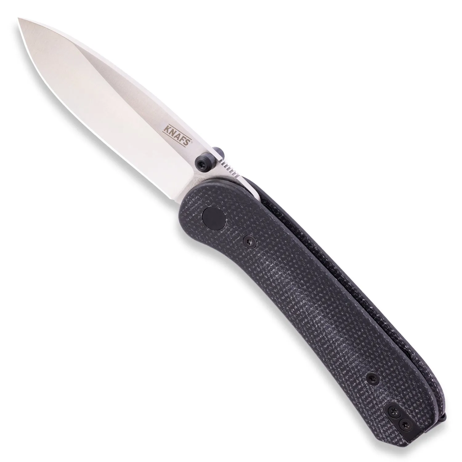 Lander 1 Pocket Knife - Contoured Black Micarta - 14C28N