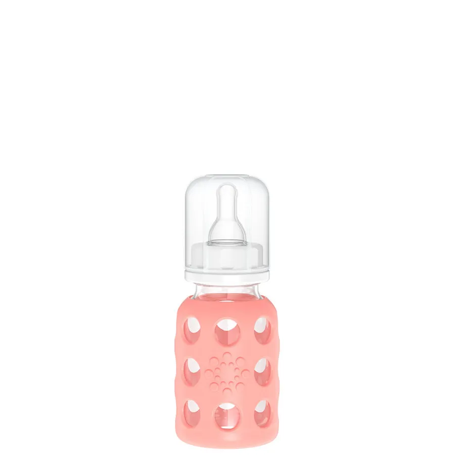 LifeFactory Glass Baby Bottle 120ml Cantaloupe