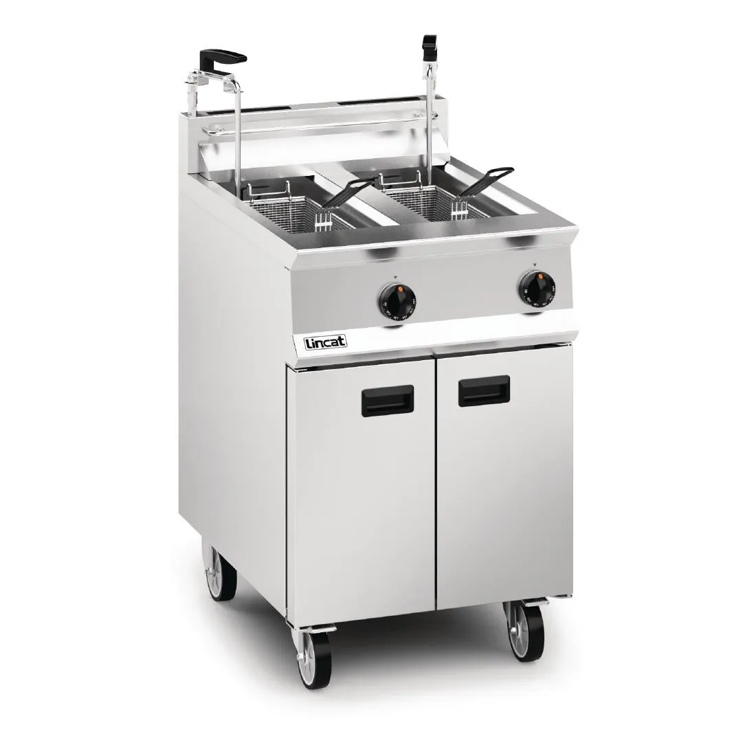 Lincat Opus 800 Twin Tank Twin Basket Free Standing Natural Gas Dual Filtration Fryer OG8111/OP2