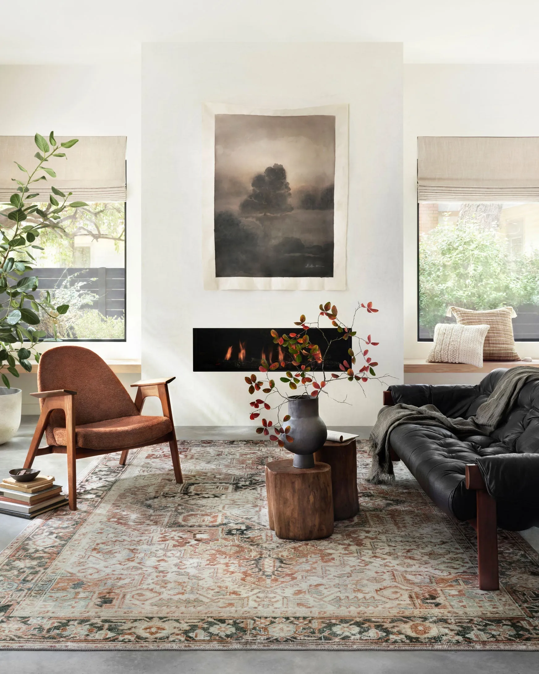 Magnolia Home x Loloi Lenna Rug - Rust Charcoal