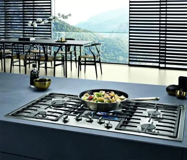 Miele KM2354 89cm Stainless Steel Low Profile 5 Burner Gas Hob