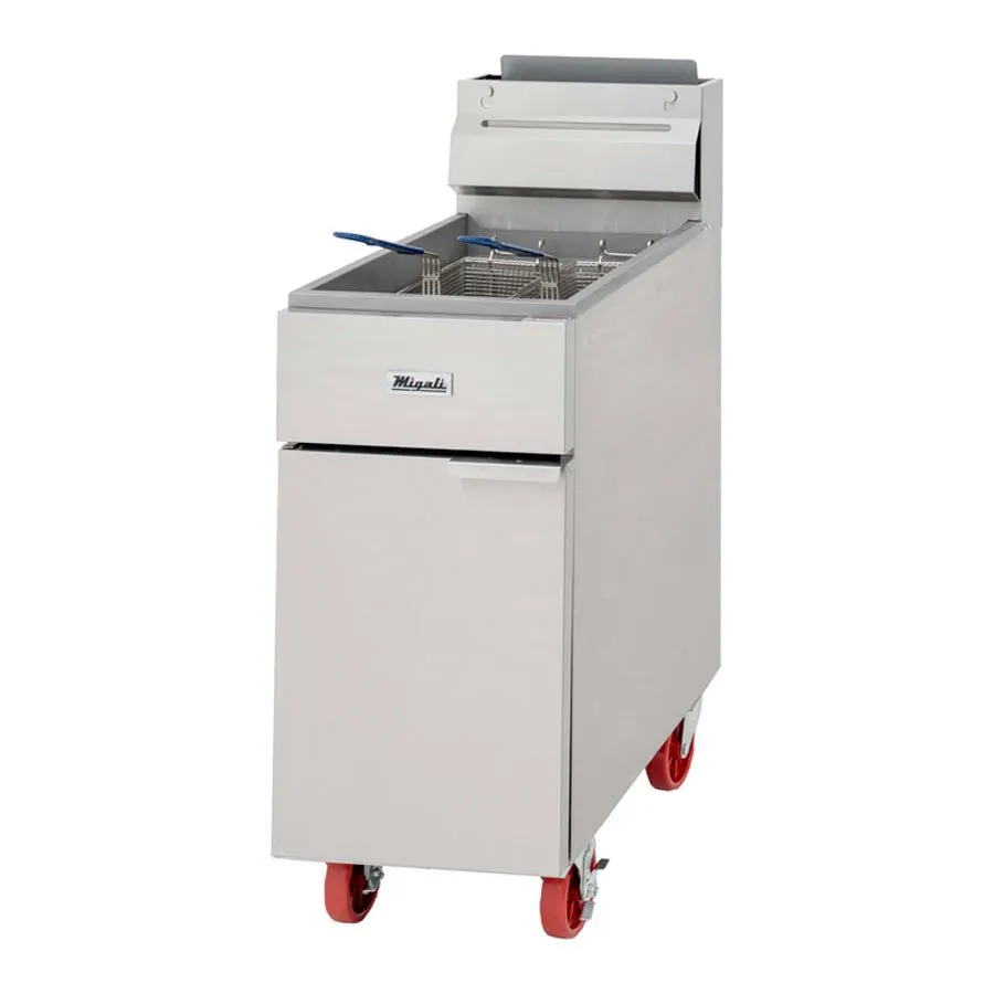 Migali C-F50-NG Commercial Natural Gas 50 lb Deep Fryer - 136,000 BTU