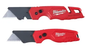 Milwaukee FASTBACK Series 48-22-1503 Folding Utility Knife Set, 2-Piece, Carbon Steel/Composite, Red :SET: QUANTITY: 1