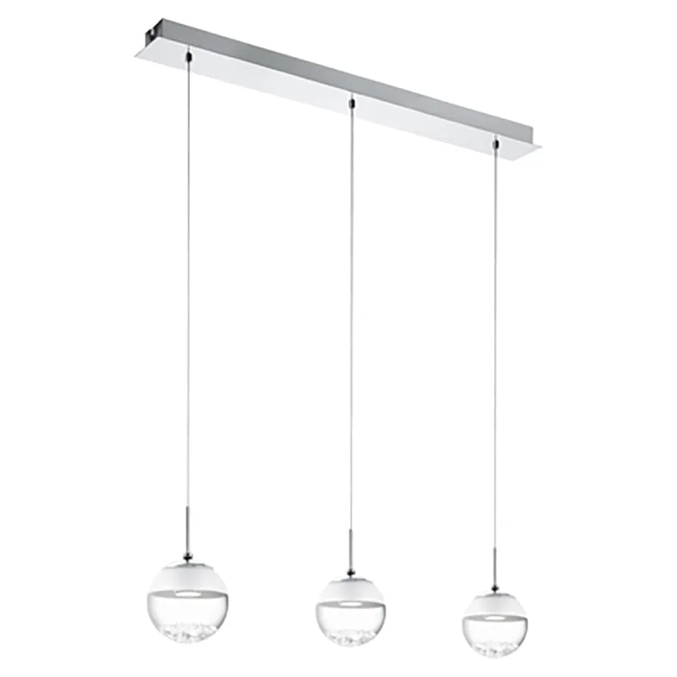 Montefio Steel and Glass Pendant Light | Chrome and Clear