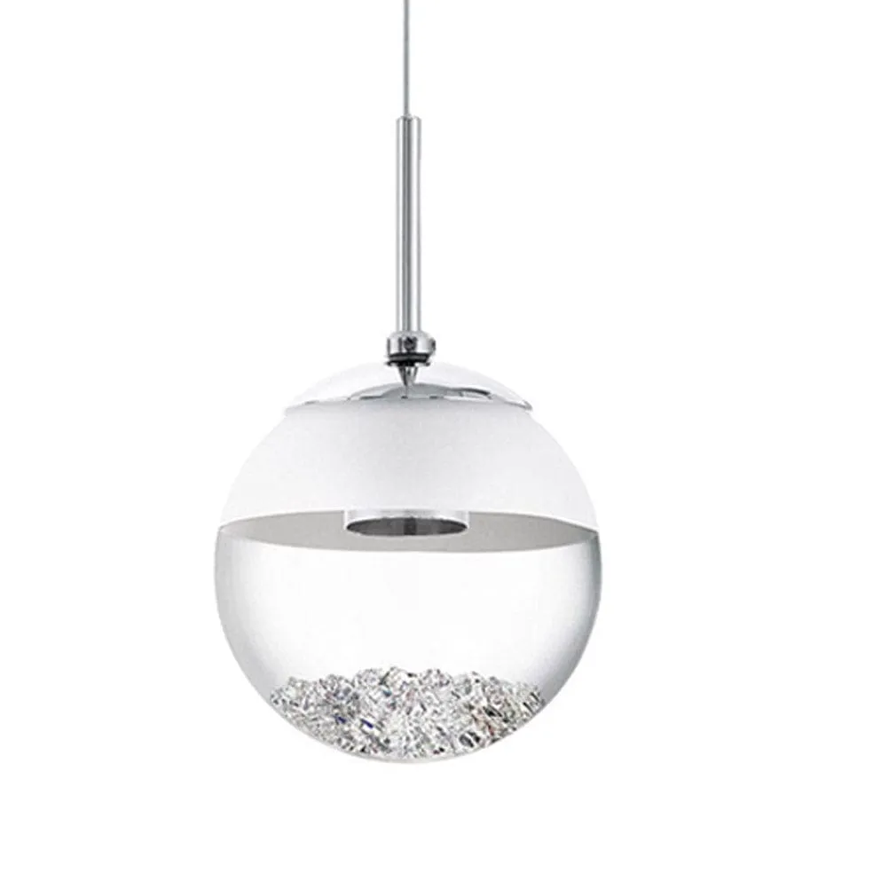 Montefio Steel and Glass Pendant Light | Chrome and Clear