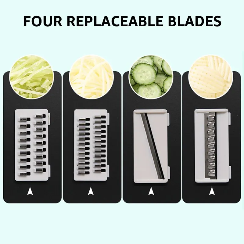 Multi-functional Vegetable Cutter With Variable Blades and a Strainer For Easier and Cleaner Cooking