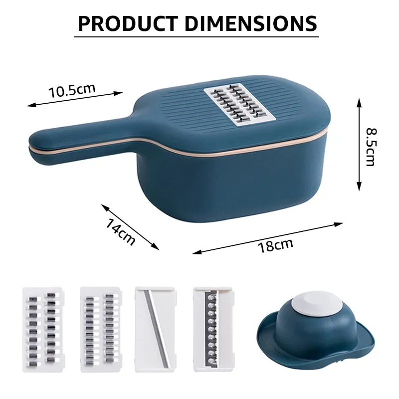 Multi-functional Vegetable Cutter With Variable Blades and a Strainer For Easier and Cleaner Cooking