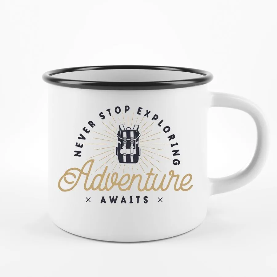 Never Stop Exploring Camping Mug