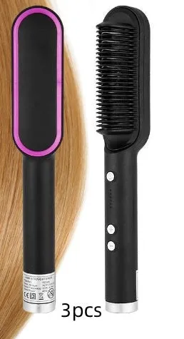 New 2 In 1 Hair Straightener Hot Comb Negative Electric Hair Brush