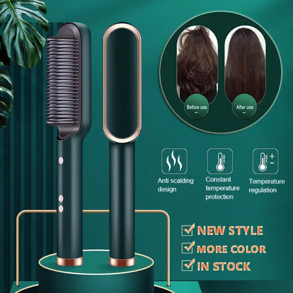 New 2 In 1 Hair Straightener Hot Comb Negative Electric Hair Brush