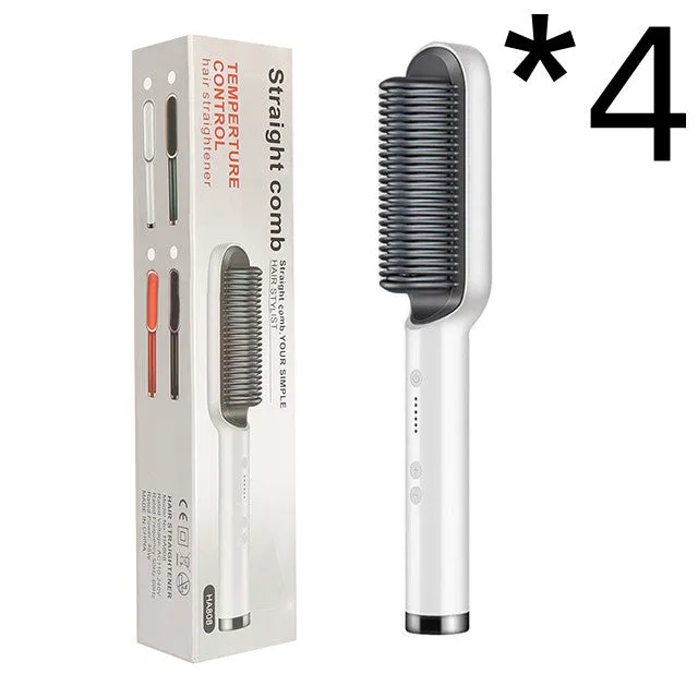 New 2 In 1 Hair Straightener Hot Comb Negative Electric Hair Brush