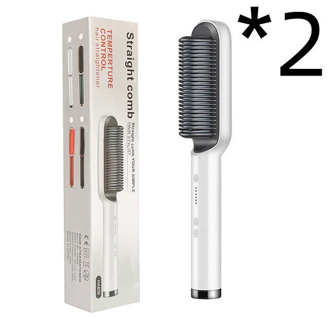 New 2 In 1 Hair Straightener Hot Comb Negative Electric Hair Brush