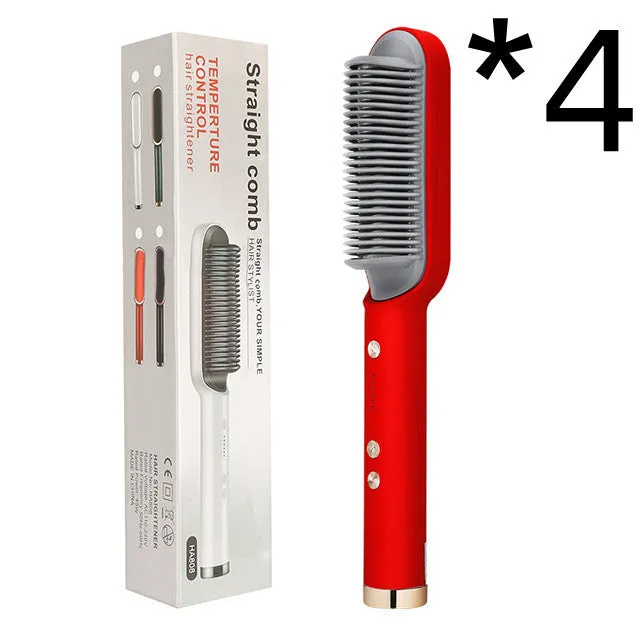 New 2 In 1 Hair Straightener Hot Comb Negative Electric Hair Brush