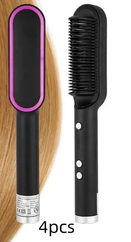 New 2 In 1 Hair Straightener Hot Comb Negative Electric Hair Brush