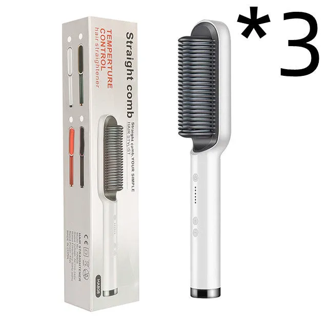 New 2 In 1 Hair Straightener Hot Comb Negative Electric Hair Brush