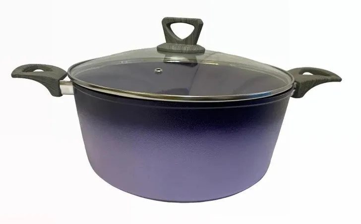 NEWARE bigger PURPLE Terracotta 10 Piece Cooking Set with GRIDDLE / Batería mas GRANDE de 10 piezas de Terracotta MORADO con COMAL