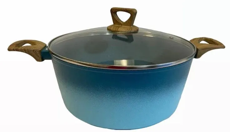 NEWARE bigger TURQUOISE Terracotta 10 Piece Cooking Set with GRIDDLE / Batería mas GRANDE de 10 piezas de TURQUESA Terracotta con COMAL