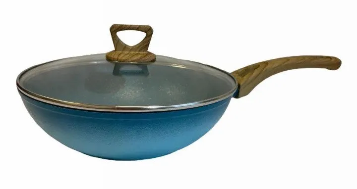 NEWARE bigger TURQUOISE Terracotta 10 Piece Cooking Set with GRIDDLE / Batería mas GRANDE de 10 piezas de TURQUESA Terracotta con COMAL