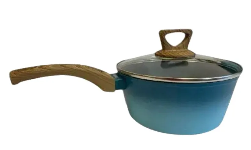 NEWARE bigger TURQUOISE Terracotta 10 Piece Cooking Set with GRIDDLE / Batería mas GRANDE de 10 piezas de TURQUESA Terracotta con COMAL