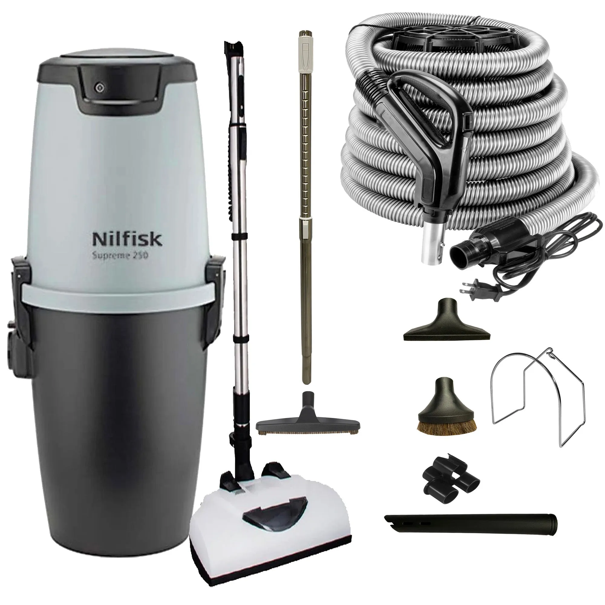 Nilfisk Supreme 250 Central Vacuum with Deluxe Electric Kit