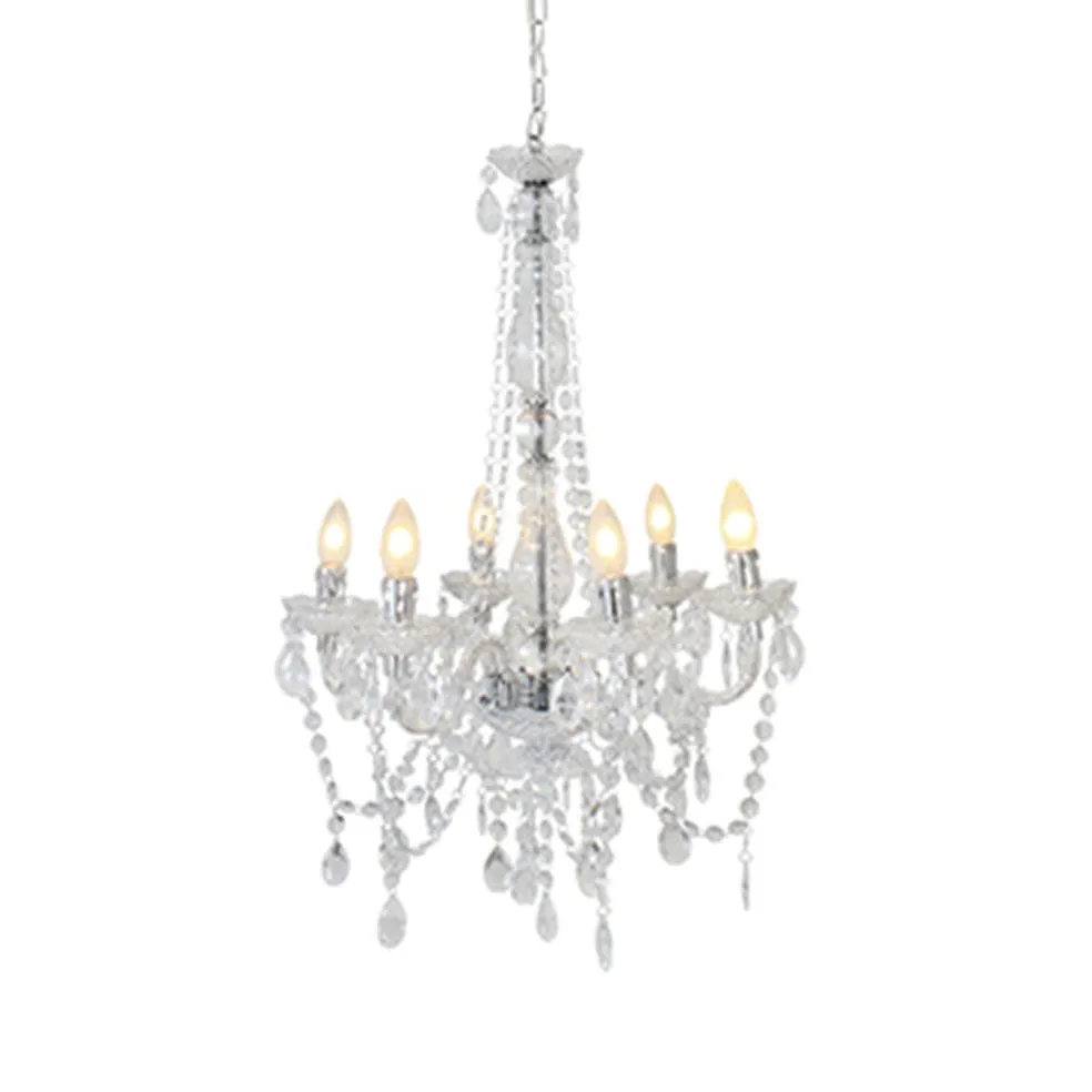 Octave Metal and Crystal Chandelier Light Black | Clear