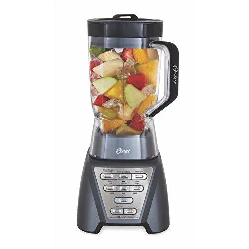 Oster Pro 1200 Blender with Professional Tritan Jar and Food Processor attachment, Metallic Grey