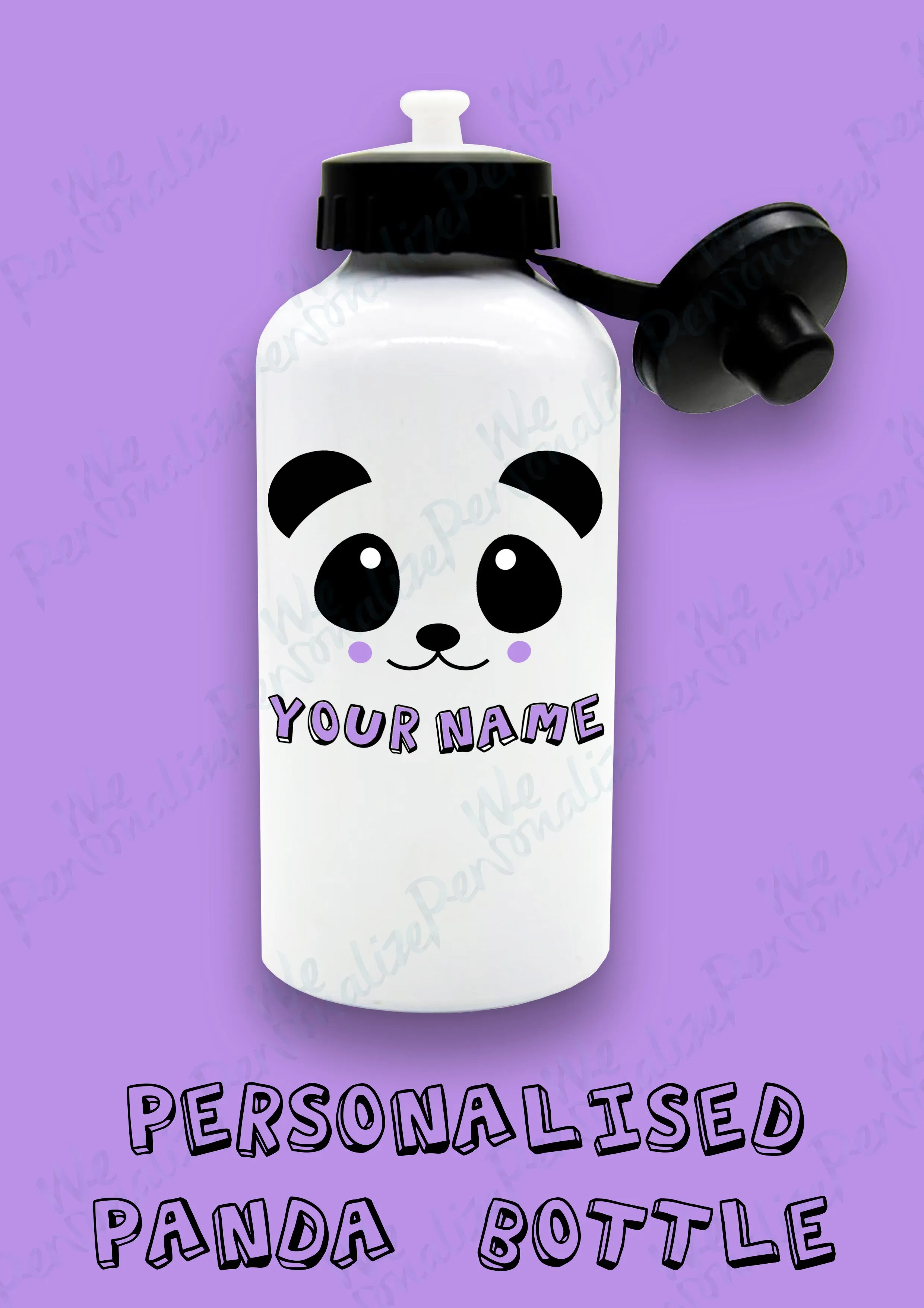 Personalised Kawaii Panda Water Bottle