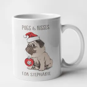 Personalised Pugs and Kisses Mug