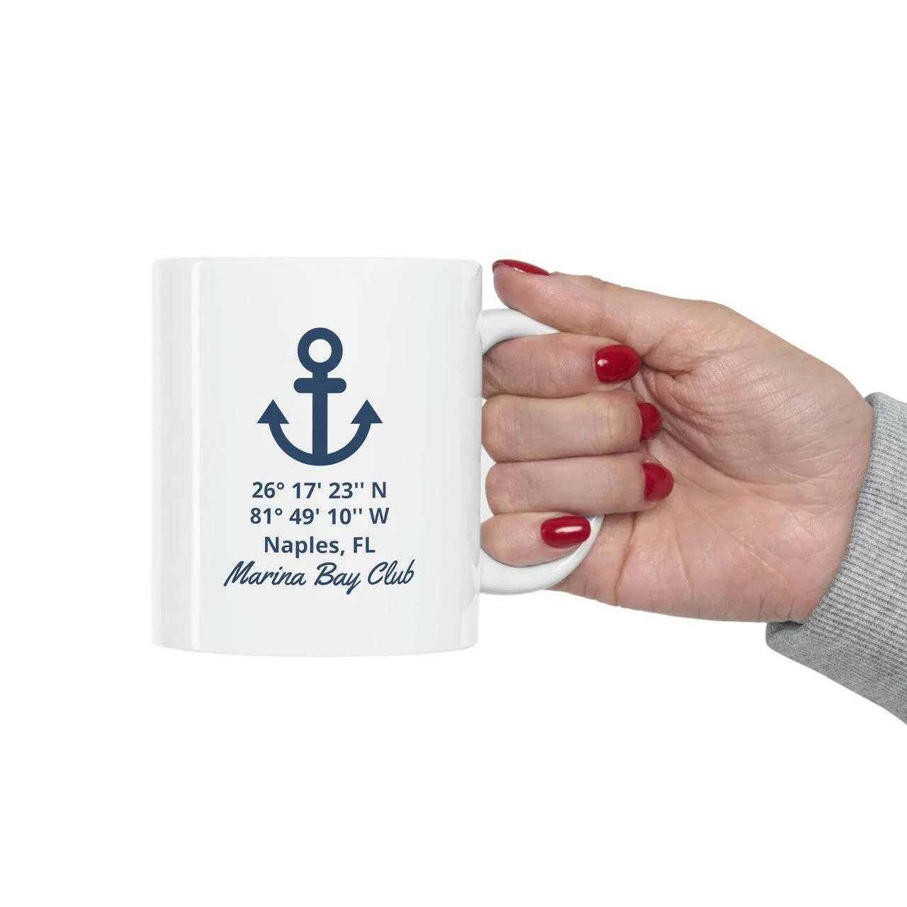 Personalized Latitude Longitude Ceramic Beach Coffee Mug