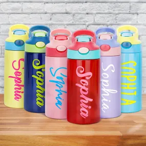 Personalized Name Water Bottles Custom 12oz Water Bottles Cute Back to School Gifts for Kids