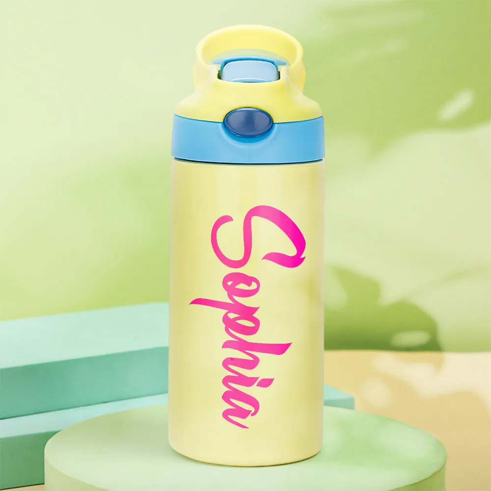 Personalized Name Water Bottles Custom 12oz Water Bottles Cute Back to School Gifts for Kids