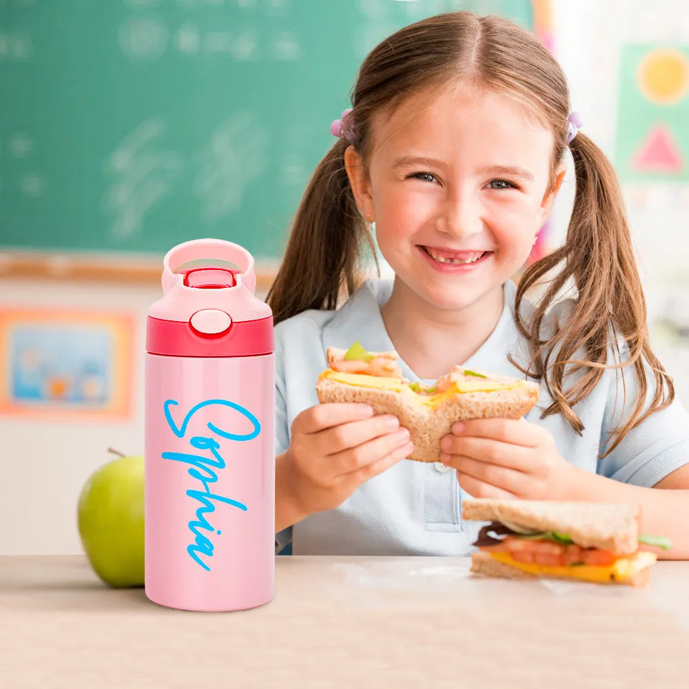 Personalized Name Water Bottles Custom 12oz Water Bottles Cute Back to School Gifts for Kids