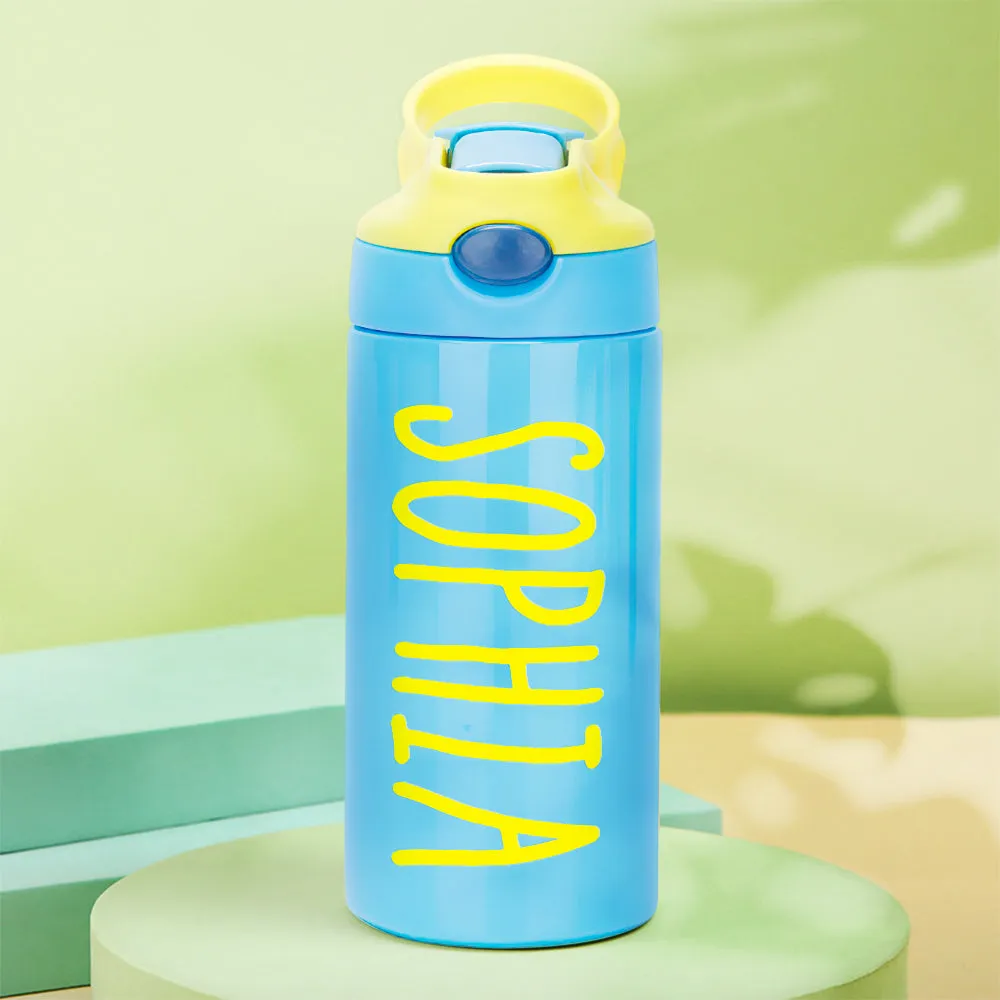 Personalized Name Water Bottles Custom 12oz Water Bottles Cute Back to School Gifts for Kids