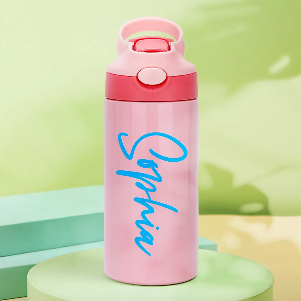 Personalized Name Water Bottles Custom 12oz Water Bottles Cute Back to School Gifts for Kids