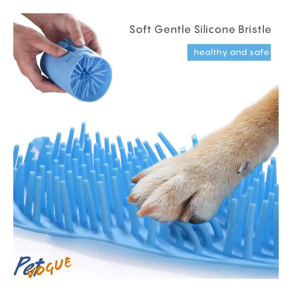 PetVogue Dog Foot Cleaner, Portable Pet Feet Washer Brush Cleaner Cup with Soft Silicone bristles