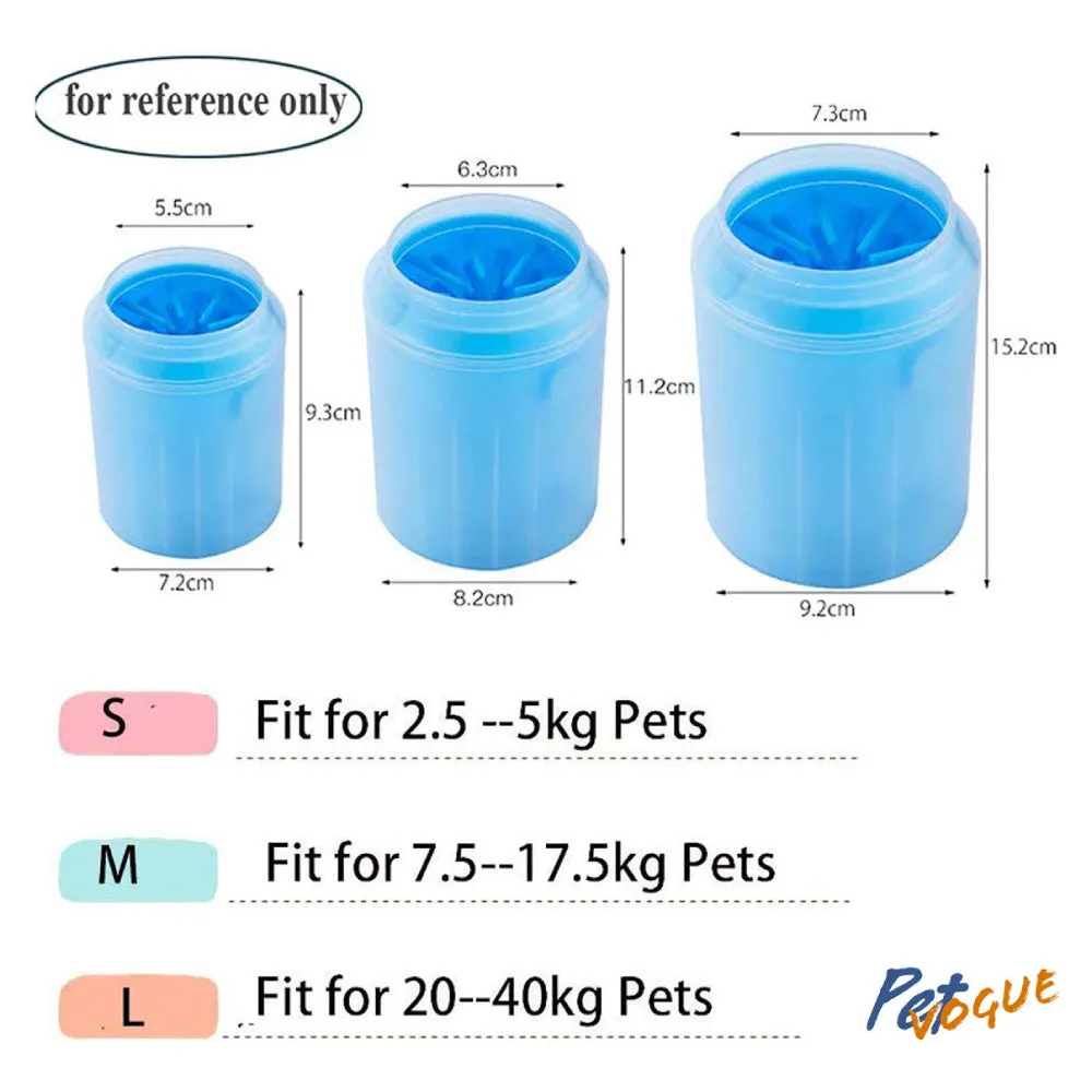 PetVogue Dog Foot Cleaner, Portable Pet Feet Washer Brush Cleaner Cup with Soft Silicone bristles