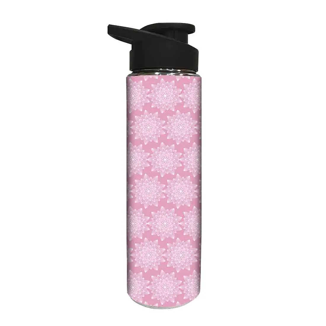 Pink Steel Bottle Water Bottle for Girls - Flower