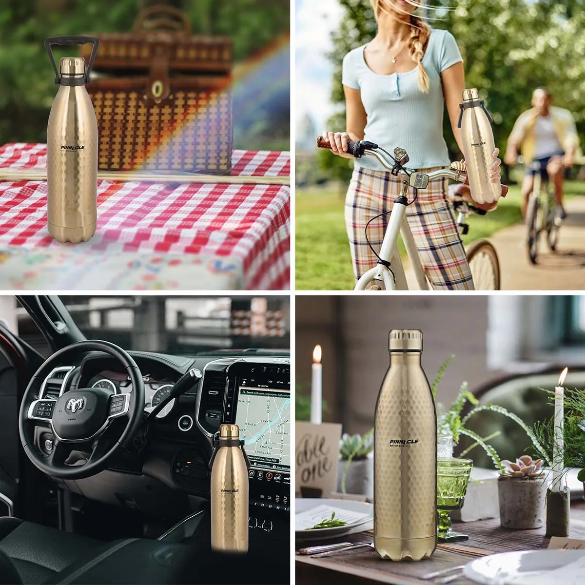 Pinnacle Pelican Stainless Steel Water Bottle | Insulated Steel Water Bottle 1 Litre |BPA Free| 24hrs Cold & Hot Water Bottle | Water Bottle for Kids & Adults | School, Office & Gym water bottle | Gold