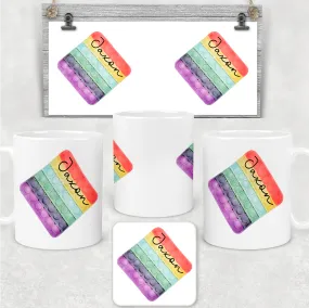 Pop It Fidget Personalised Mug and Coaster Set