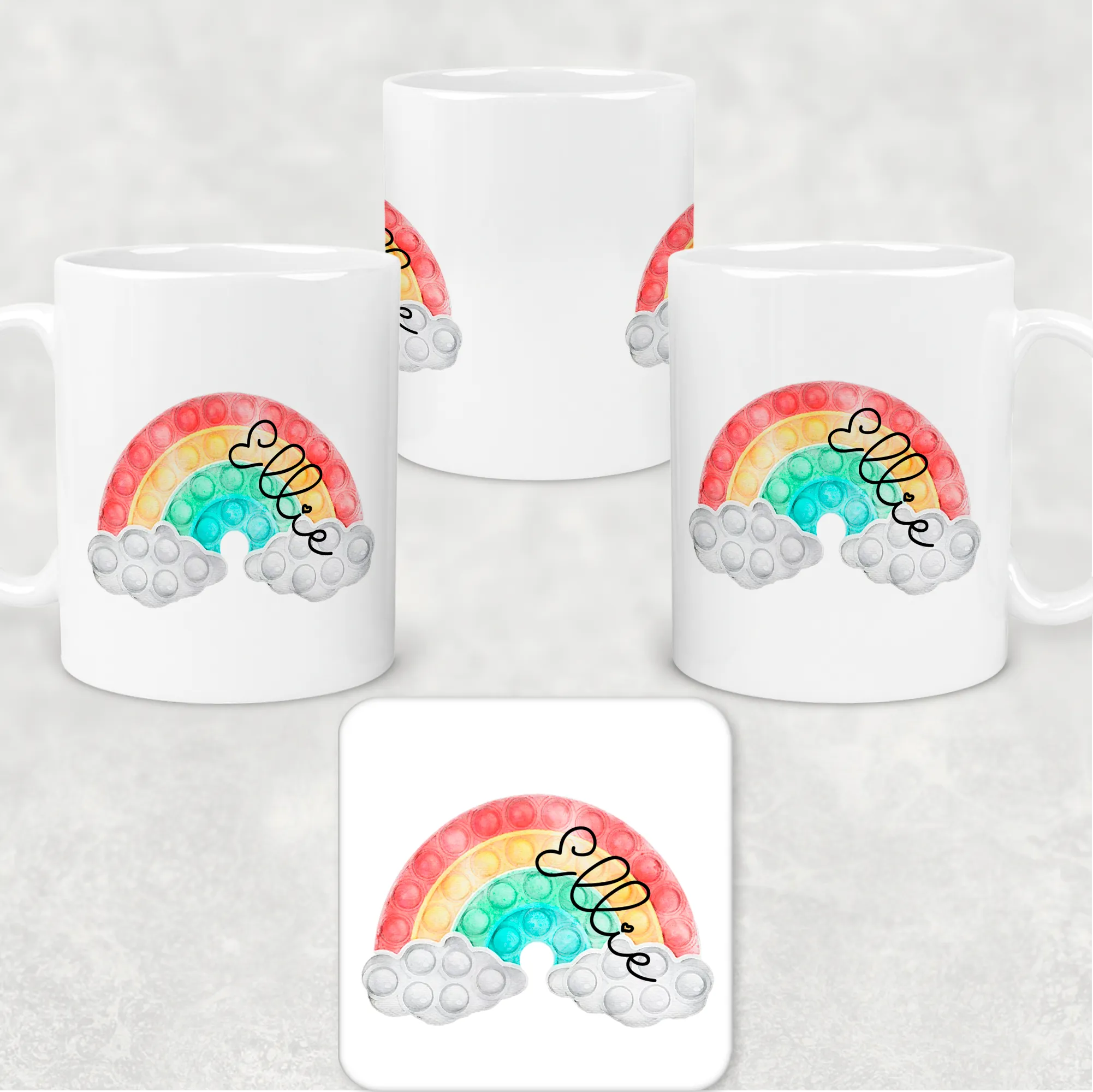 Pop It Fidget Personalised Mug and Coaster Set