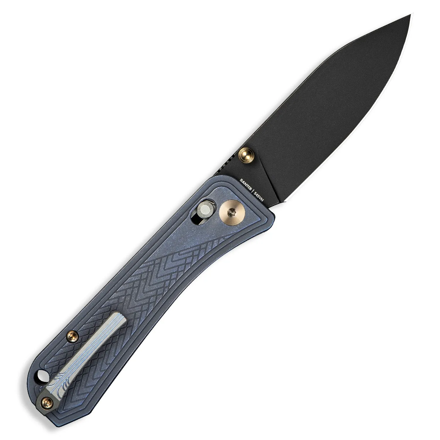 PREORDER: Bougie Banter Pocket Knife - Blue Titanium - S45VN