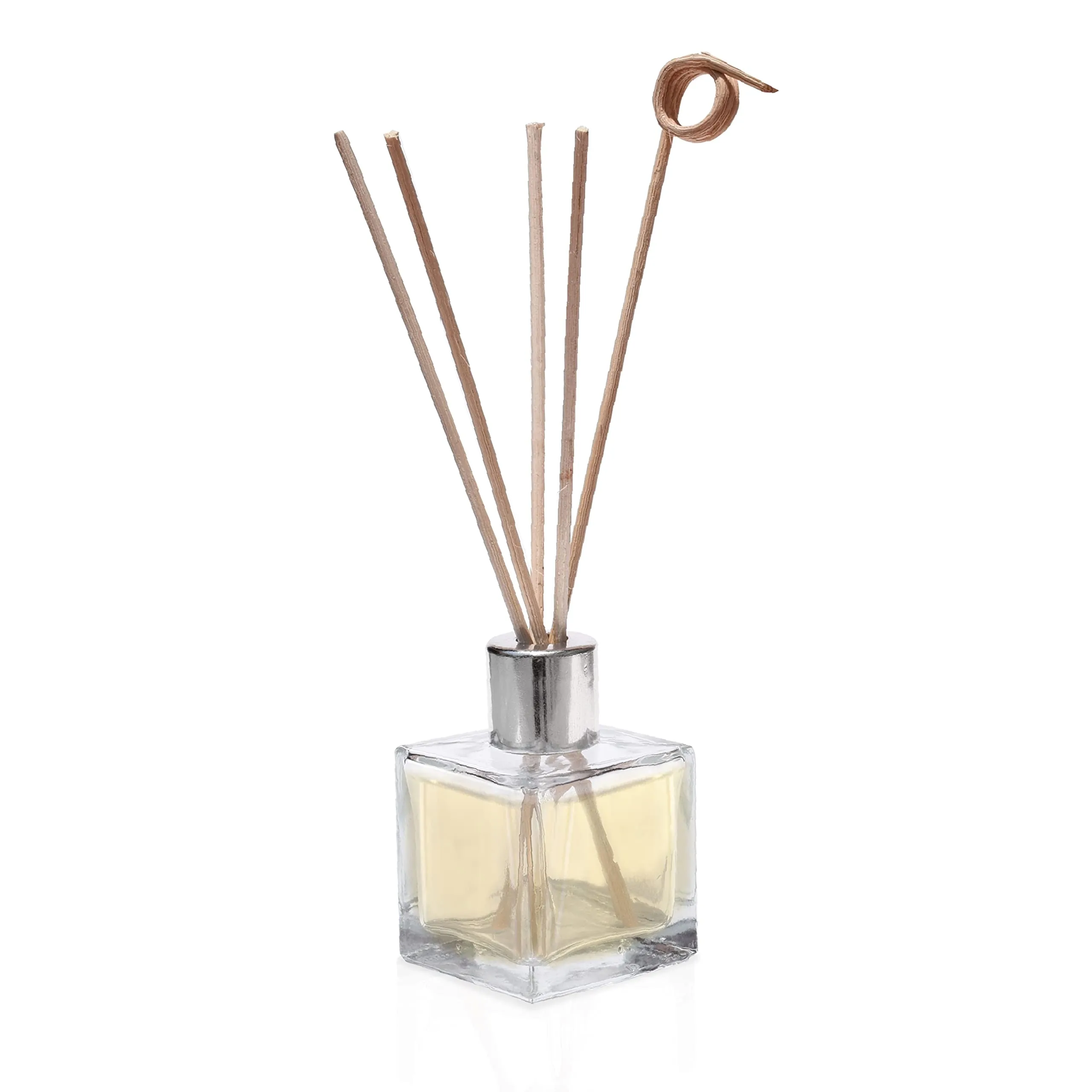 Pure Source India Glass Decorative Reed Diffuser Bottle/Glass Vase, 30 ML Squire Coming with 6 Pcs Sticks