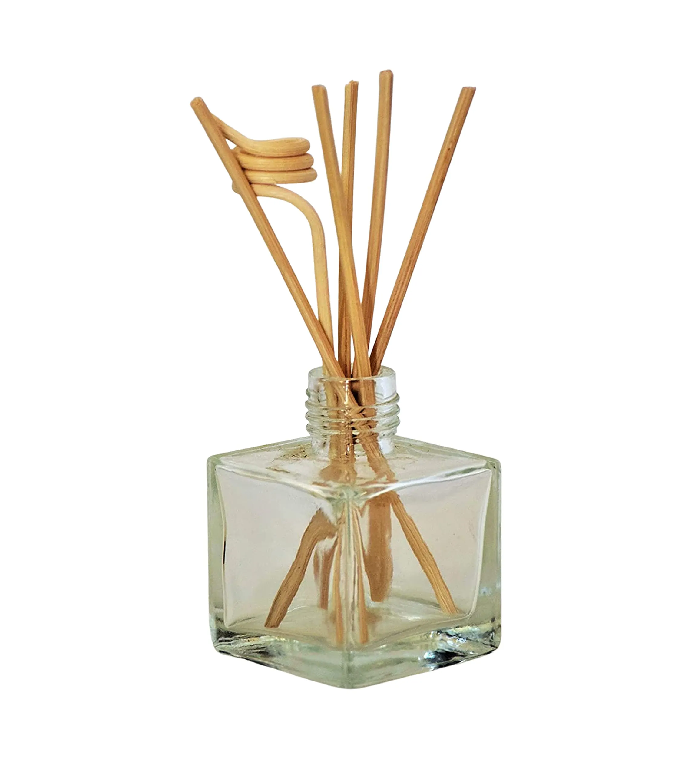 Pure Source India Glass Decorative Reed Diffuser Bottle/Glass Vase, 30 ML Squire Coming with 6 Pcs Sticks