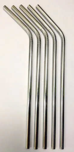 Reusable Straws - Stainless Steel Drinking - Set of 5   Cleaner   FREE Citrus Peeler! - Eco Friendly, SAFE, NON-TOXIC non-plastic